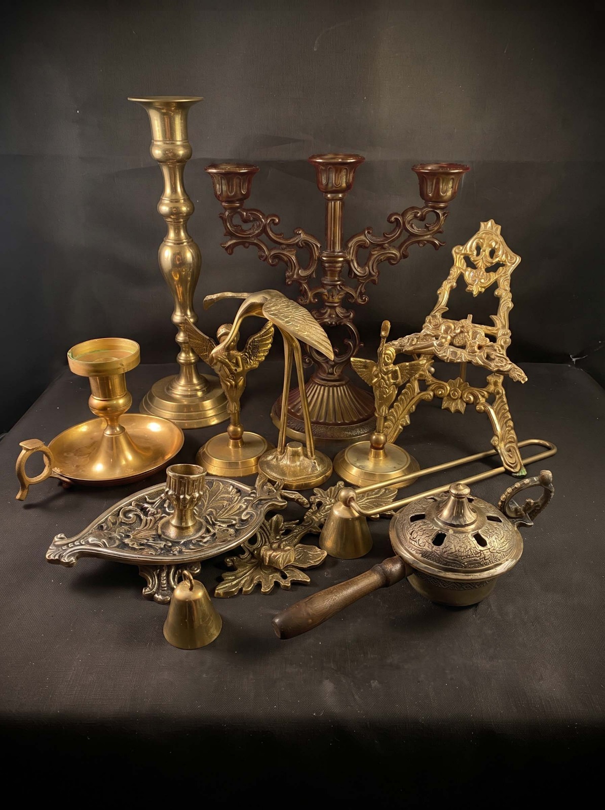 Brass Orchard workshop and finished brass urns